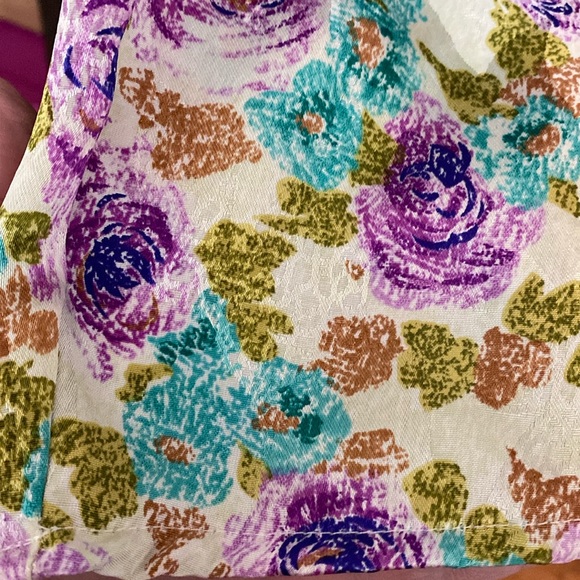 Vintage Michelle Stuart Purple/Blue floral blouse- size 10 - Picture 8 of 10